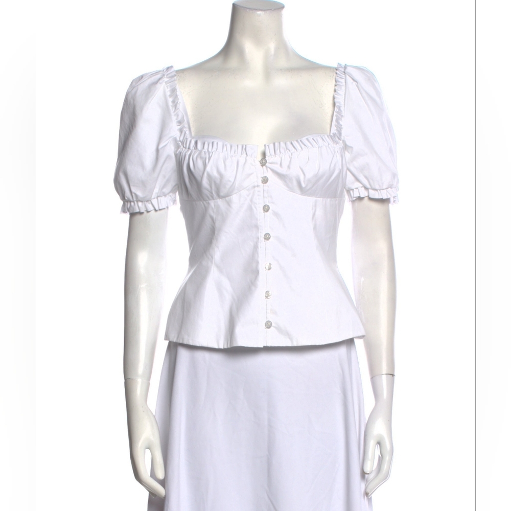 Rosie Assoulin white top / blouse from Le garden Collection Size 2 - Picture 8 of 11